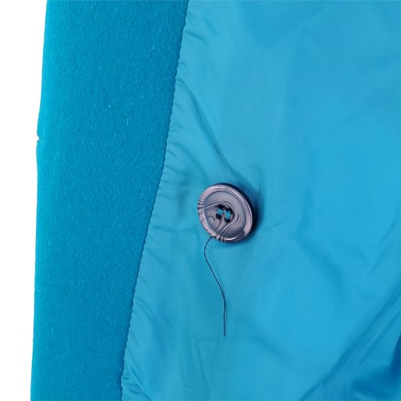 Vintage 80s Central Park Blue Wool Long Box Coat Women's 12 Lined Deep Pockets - Picture 11 of 12